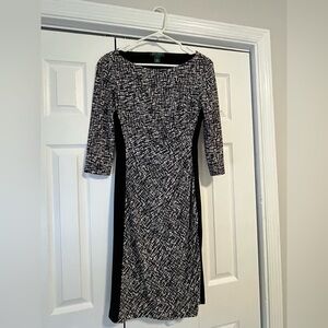 Lauren Ralph Lauren Black and White Long Sleeve Dress